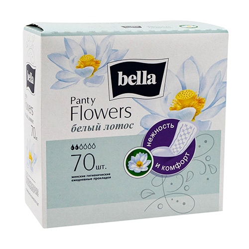 Прокладки ежедневные "Bella Panty Flowers" Белый Лотос 70 шт. 
